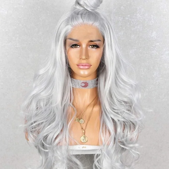 💫 24” GRAY BODY WAVYLACE FRONT WIG *NEW*🆕